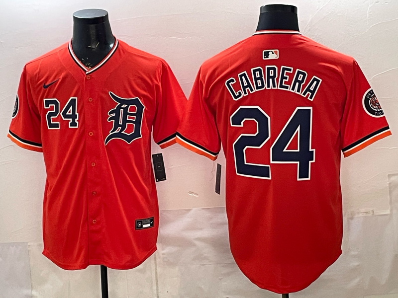 Men Detroit Tigers #24 Cabrera orange Game Nike MLB Jersey 2026032006
